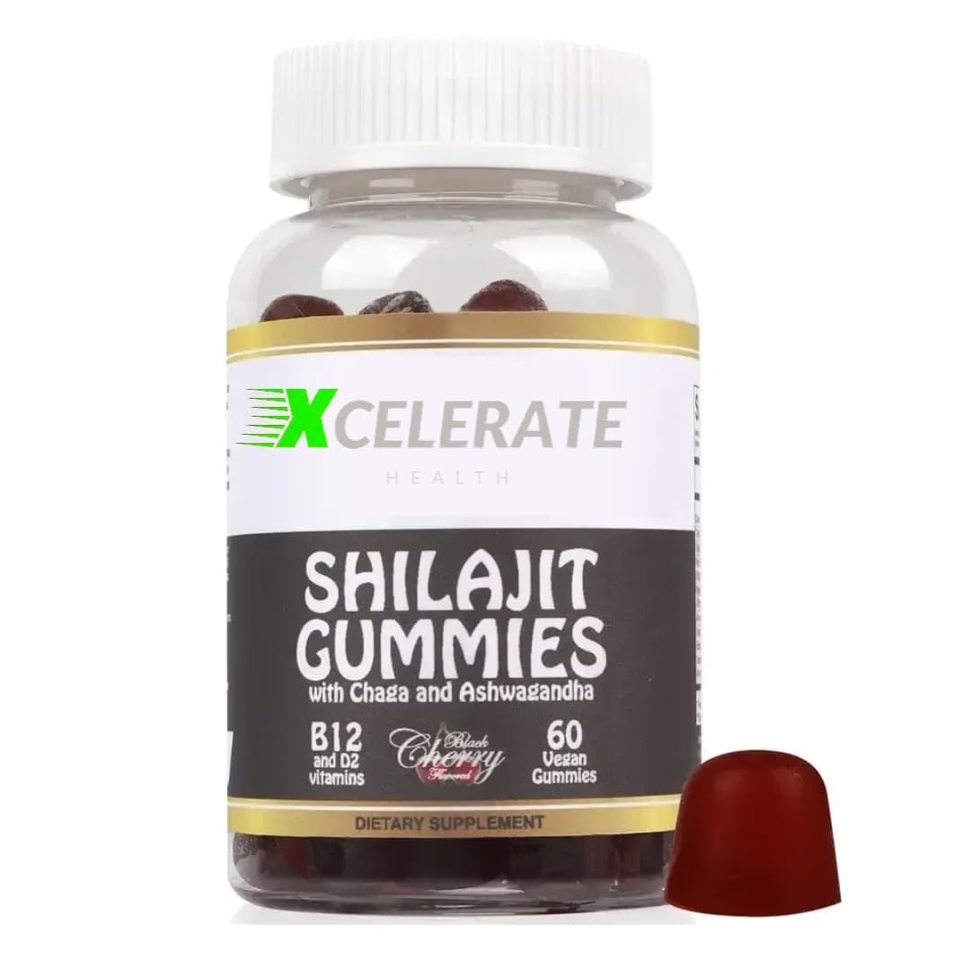Xcelerate Health Shilajit, Ashwagandha & Chaga Mushroom Tasty Superfood Gummies