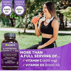 5 in 1 VitalGuard Elderberry Vitamin C Vitamin D Zinc and Ginger for Digestion and Heart Health and Immune Support