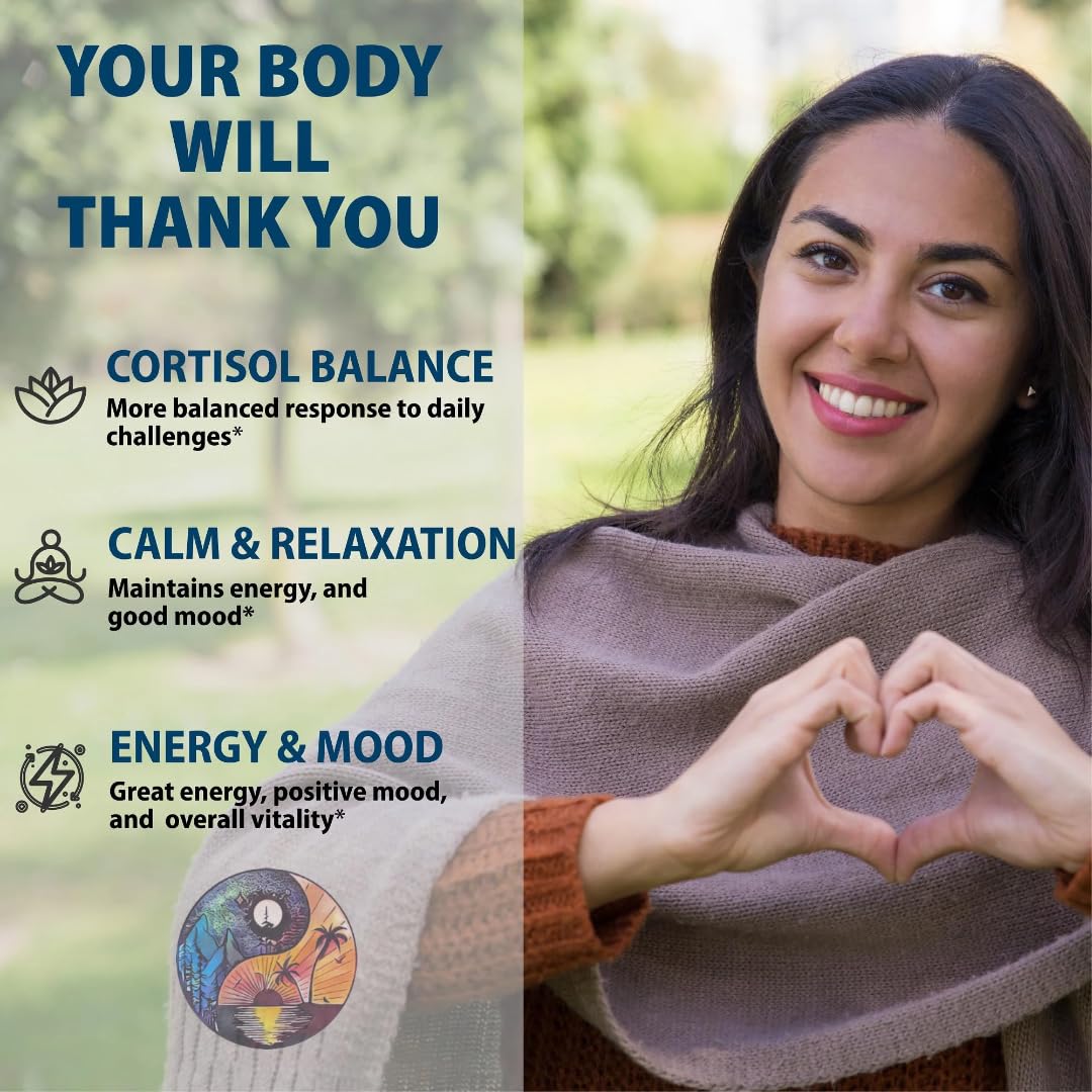 13 in 1 Corti-Soothe Ashwagandha, Holy Basil, Lion’s Mane, Magnesium, L-Theanine, Ginseng, Valerian Root, Magnolia Bark, Ginkgo Biloba, Panax Ginseng GABA Cortisol Supplement