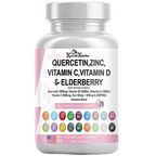 Quercetin, Zinc, Vitamin C, D, Elderberry, Ginger, Bromelain, Turmeric, Nettle, Reishi, Sea Moss, Garlic, Rose Hips & Black Pepper – 60 Vegan Capsules - ImmuneShield Complete Immune Support
