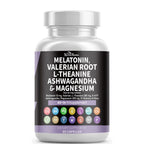 NeuVelle Deep Calm + Sleep Support – All-in-1 Formula with Melatonin, Valerian Root, Ashwagandha, L-Theanine, Magnesium, 5-HTP, GABA, Chamomile & More – Relaxation, Stress Relief & Restful Sleep – 60 Vegan Capsules