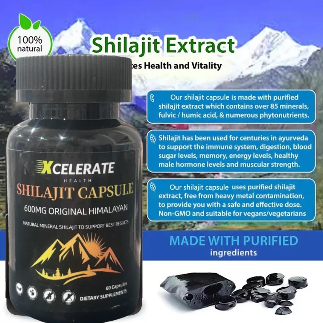 Xcelerate Health Shilajit Capsules – Pure Himalayan Energy & Vitality Booster