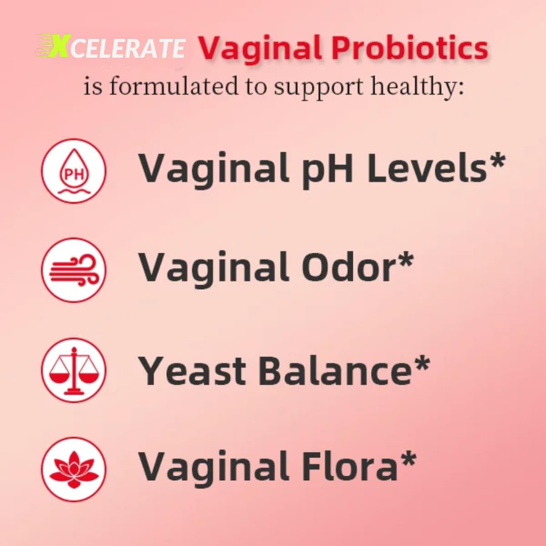 Women Health Feminine Probiotic – Vaginal Health, PH Balance & Digestive Support – Women’s Daily Lactobacillus for Feminine Care & Gut Vaginal Odor & Flora – 60 CAPS- Made in USA
