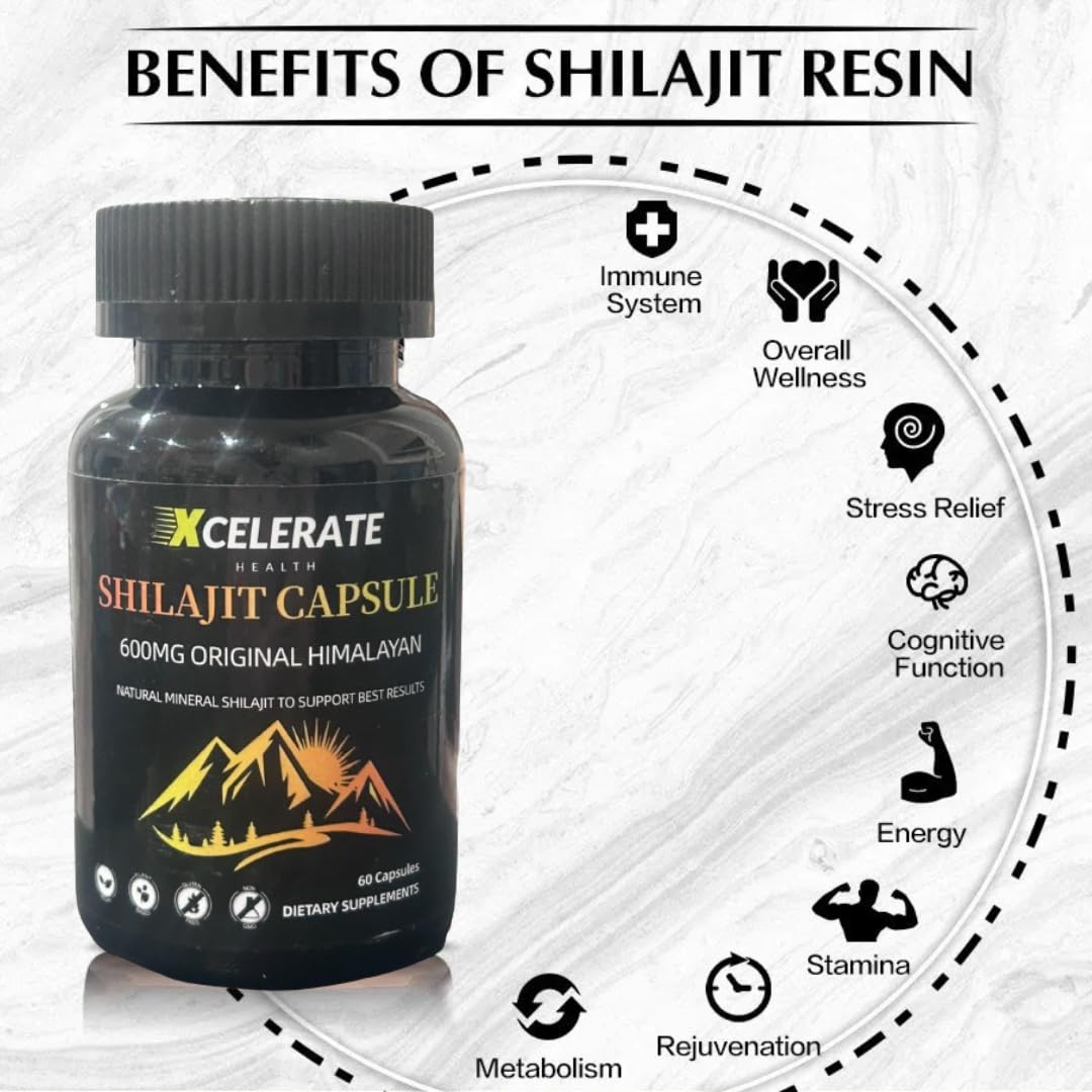 Xcelerate Health Shilajit Capsules – Pure Himalayan Energy & Vitality Booster