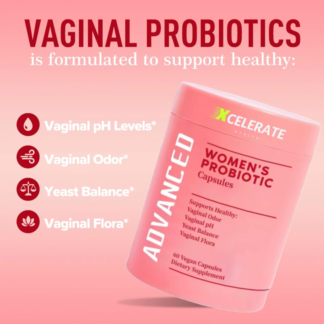 Women Health Feminine Probiotic – Vaginal Health, PH Balance & Digestive Support – Women’s Daily Lactobacillus for Feminine Care & Gut Vaginal Odor & Flora – 60 CAPS- Made in USA