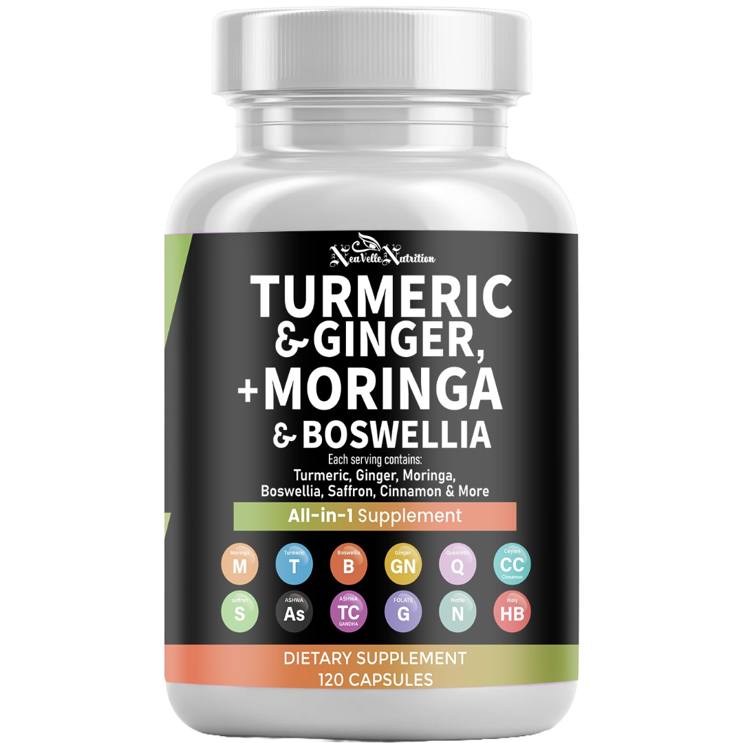 NeuVelle Inflammune Balance – All-in-1 Anti-Inflammatory & Immune Support with Moringa, Turmeric, Boswellia, Ginger, Ashwagandha, Quercetin, Cinnamon, Tart Cherry, Garlic, Nettle, Holy Basil & Black Pepper – 120 Vegan Capsules