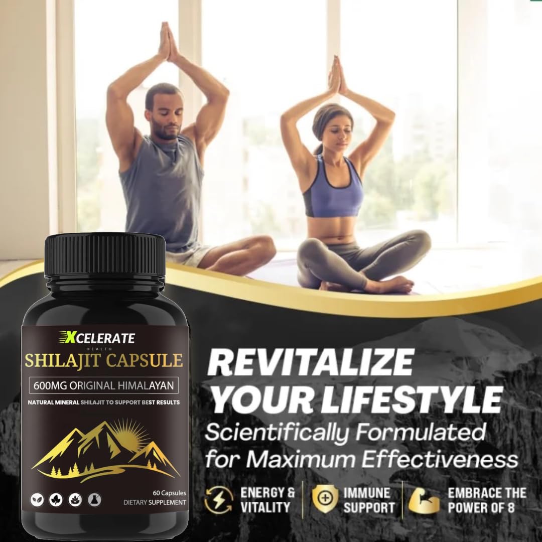 Xcelerate Health Shilajit Capsules – Pure Himalayan Energy & Vitality Booster
