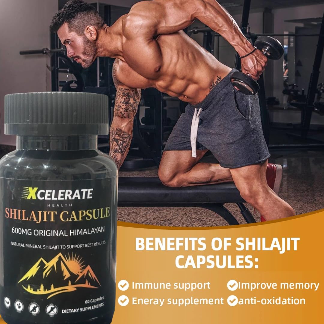 Xcelerate Health Shilajit Capsules – Pure Himalayan Energy & Vitality Booster
