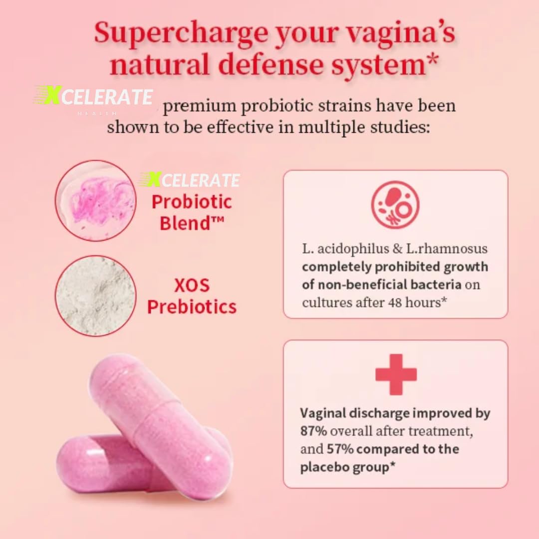 Women Health Feminine Probiotic – Vaginal Health, PH Balance & Digestive Support – Women’s Daily Lactobacillus for Feminine Care & Gut Vaginal Odor & Flora – 60 CAPS- Made in USA