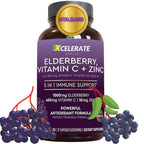 5 in 1 VitalGuard Elderberry Vitamin C Vitamin D Zinc and Ginger for Digestion and Heart Health and Immune Support